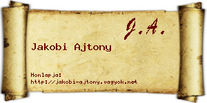 Jakobi Ajtony névjegykártya